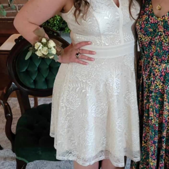 Kate Kasin Vintage Halter Sleeveless Swing Dress Keyhole Lace A-line dress - Picture 2 of 6